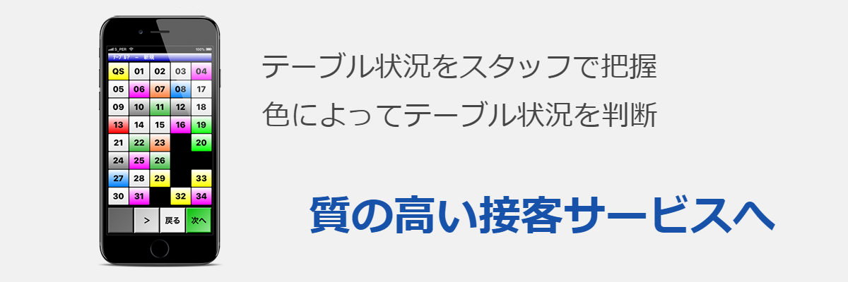 テーブル状況をスタッフで把握